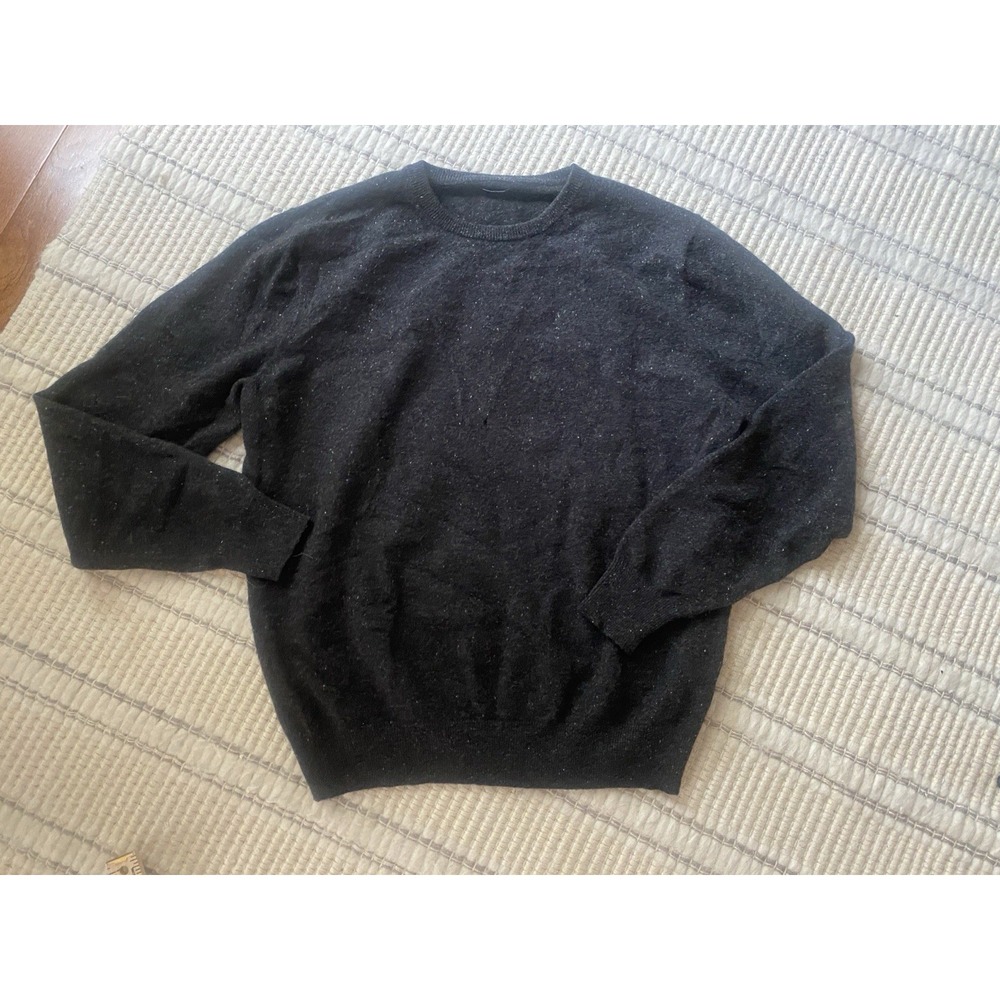 J‎ Crew Donegal Speckled Cashmere Sweater Black Men's Size Large
